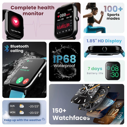 Reloj inteligente, Boult Dive+, llamadas Bluetooth, 500nts, IP68.