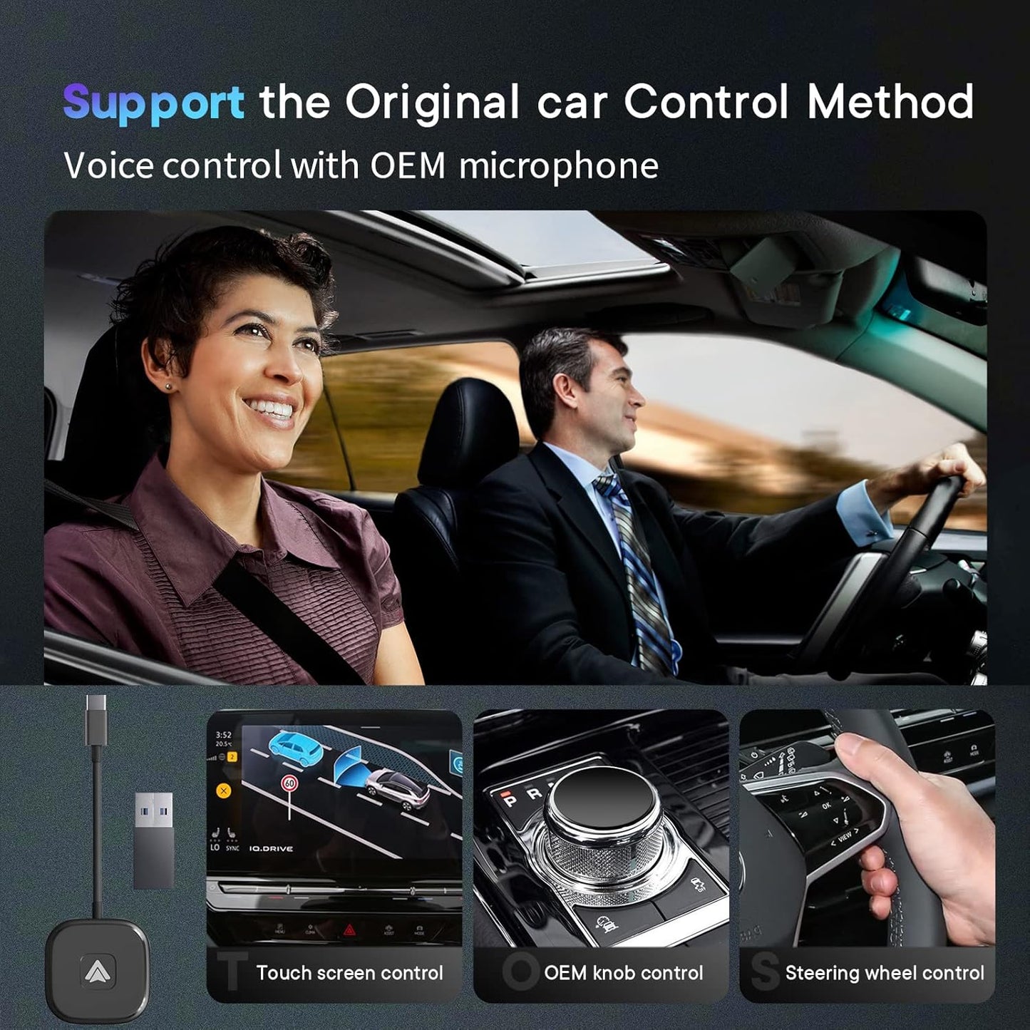 Adaptador inalámbrico Kiuudre Android USB y tipo C