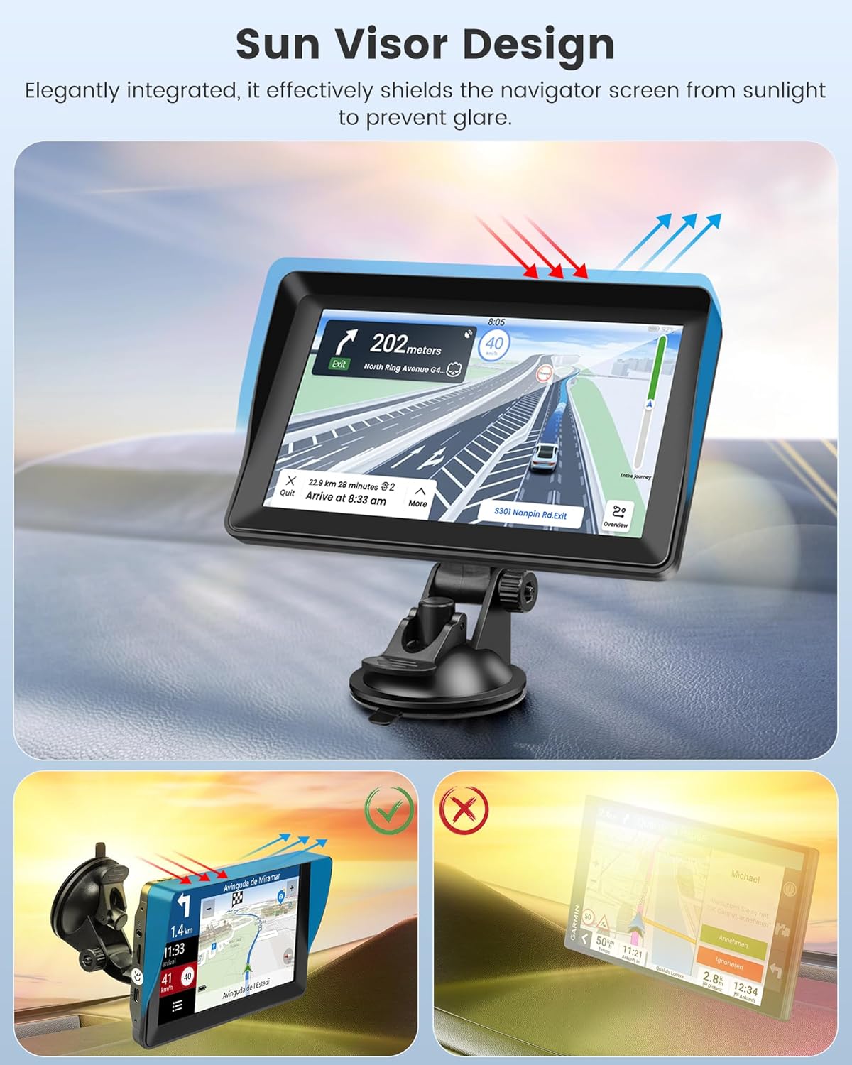 Dispositivo de navegación GPS  FIYAPOO para automóvil 2024.