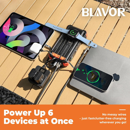 Cargador Solar Blavor PN-W39, con cables, para Samsung, Apple (USADO)