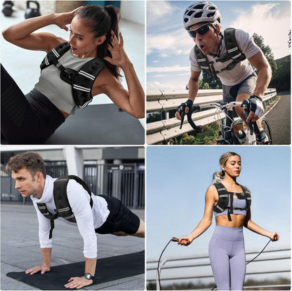 Chaleco con peso, rayas reflectantes y broche ajustable, Zeerun 10LB