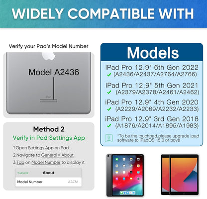 Funda de teclado desmontable para iPad Pro 12.9", DOQO.(USADO).