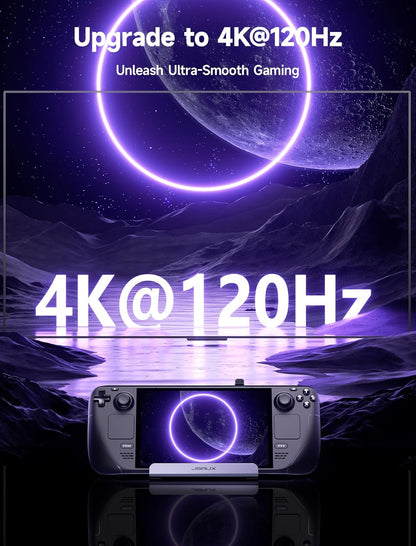 Docking Station, para Steam Deck, 6 en 1, HDMI, Ethernet, 3 USB.