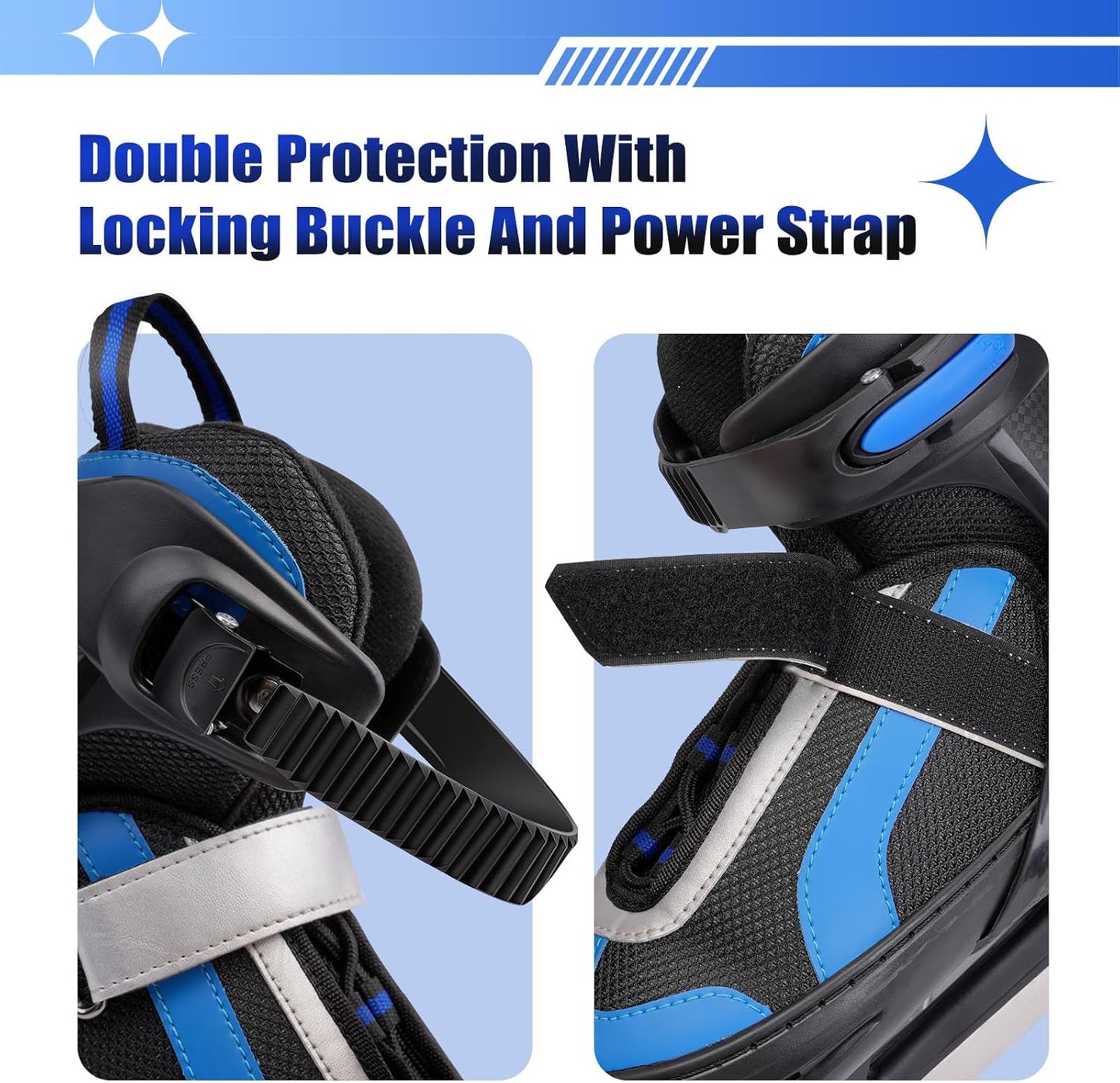 Patines de hielo ajustables, hockey sobre hielo para niños, niñas.