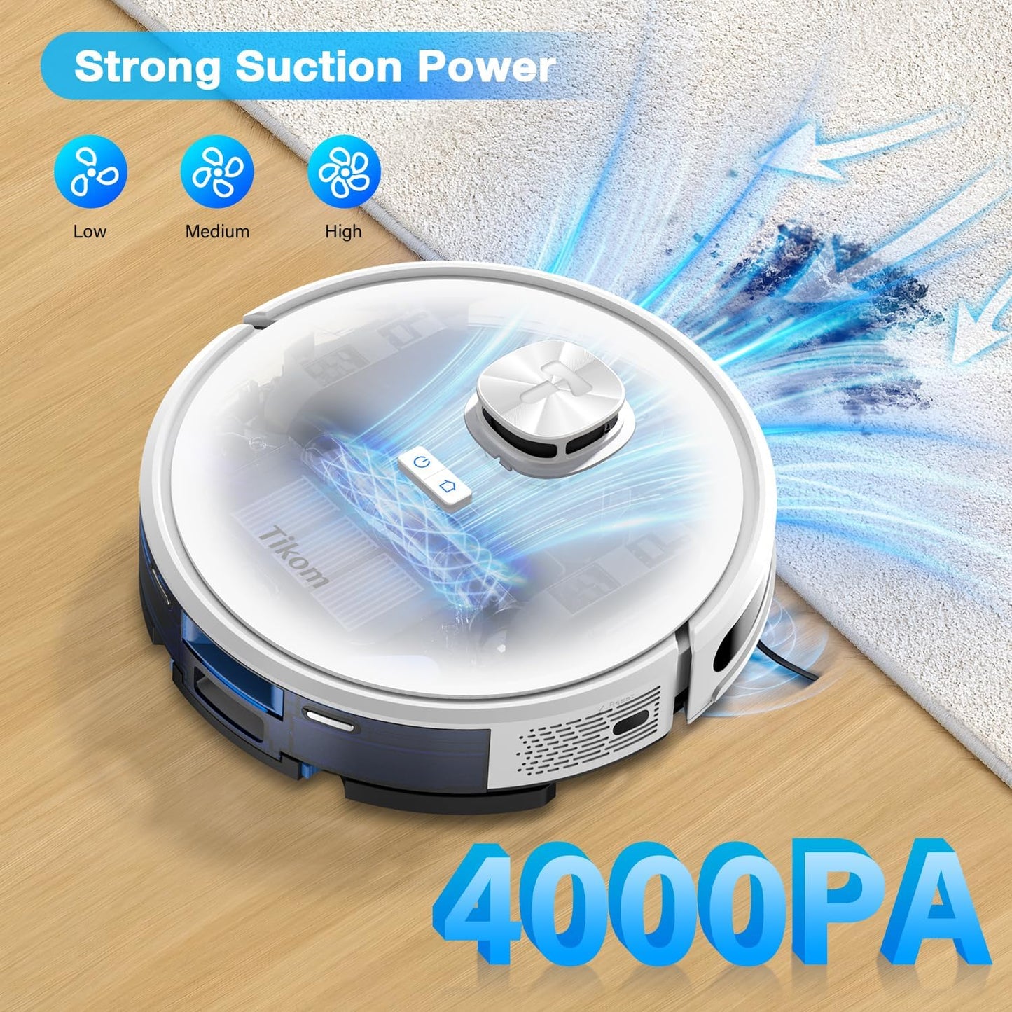 Combo robot de aspiradora y trapeador,L9000, 4000 Pa. USADO
