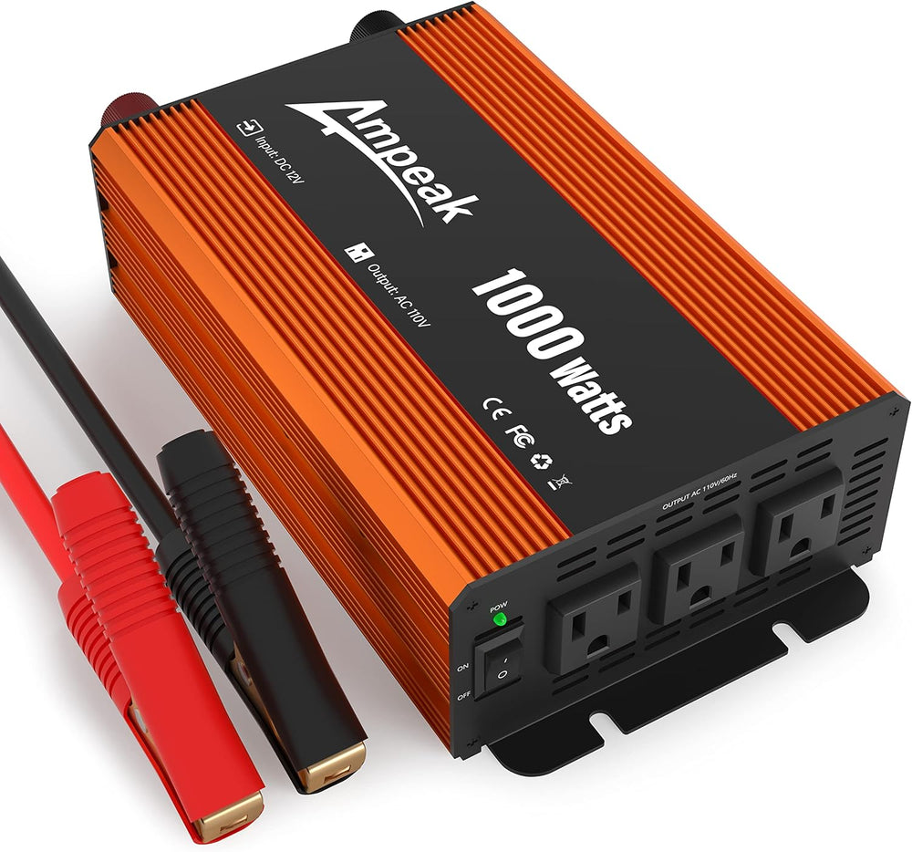 Inversor de 1000 W de 12 V a 110 V,  de 2 Salidas de CA,AMPEAK