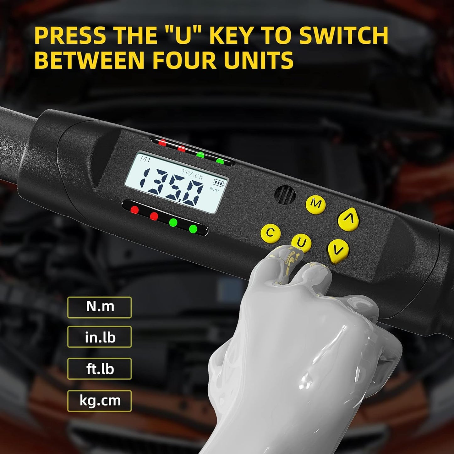 Llave dinamométrica digital de 1/2 pulgadas, Torquimetro.
