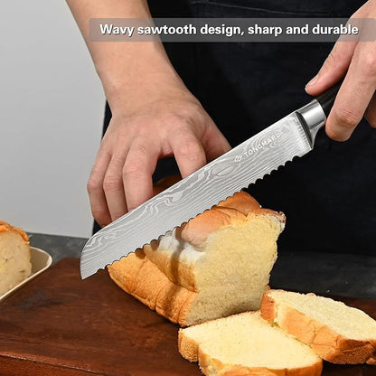 Cuchillo de pan profesional de alto carbono de 8 pulgadas.