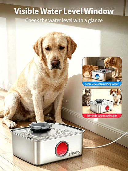 Fuente de agua para perros de 3.69 galones de acero inoxidable SIBAYS