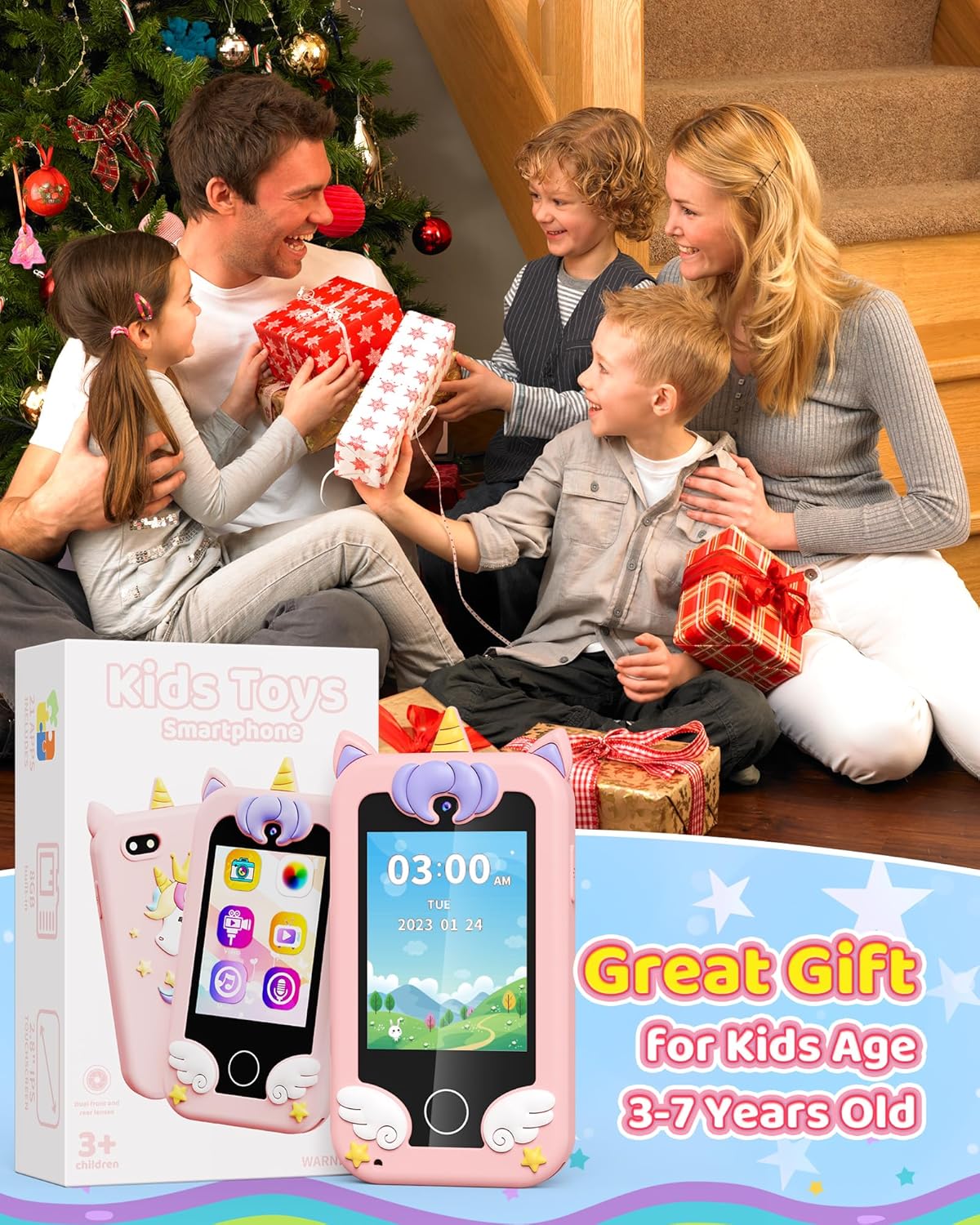 Teléfono juguete para niños cámara dual