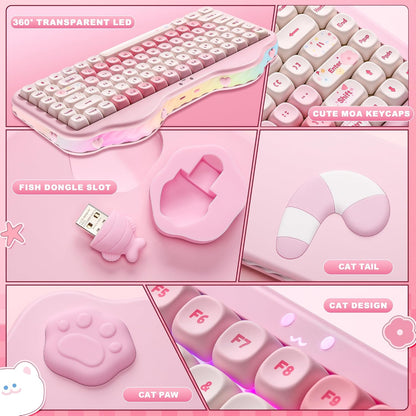 YUNZII C75 - Teclado Mecánico Inalámbrico Para Juegos.(USADO)