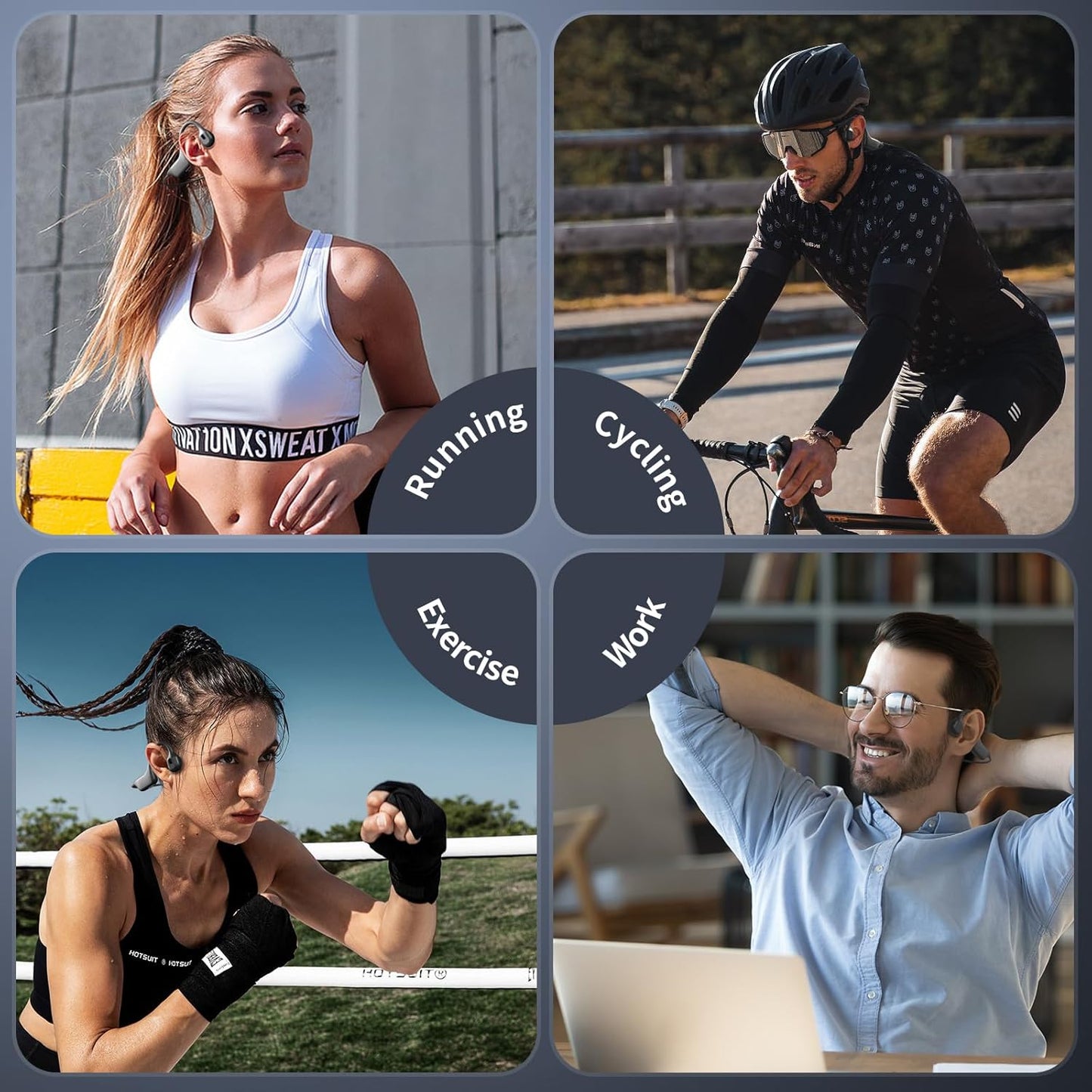 Auriculares Conducción Ósea Bluetooth Open Ear negro