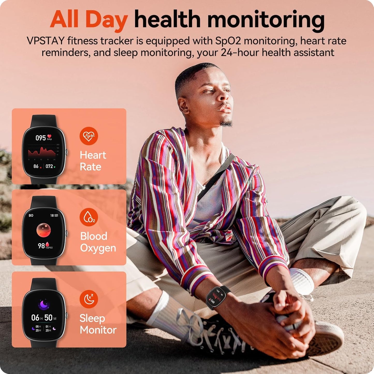 Reloj de seguimiento de actividad física con frecuencia cardíaca.