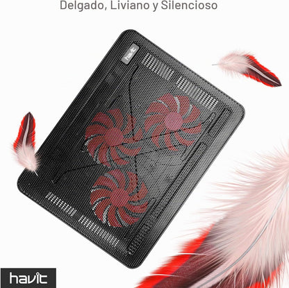 Base Enfriadora Havit HV-F2056-R para Laptop 17" USB
