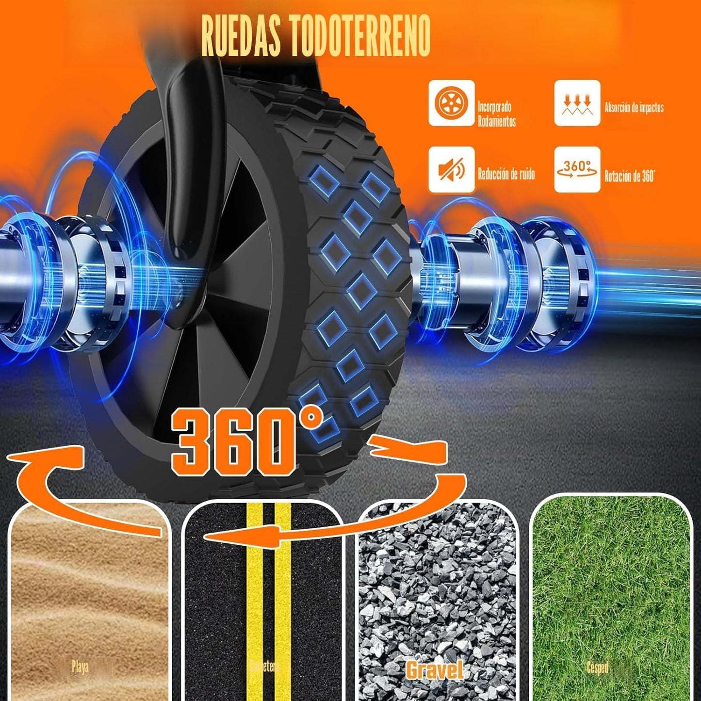 Carrito plegable multiusos, compras, playa, jardín, deporte, etc.