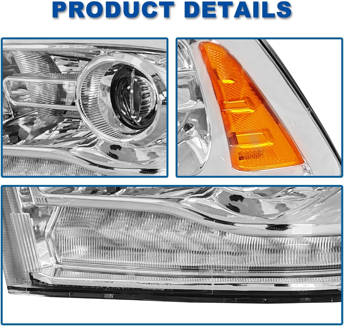 Faros delanteros LED halógenos Dodge Ram 1500 2500 3500 DETALLE
