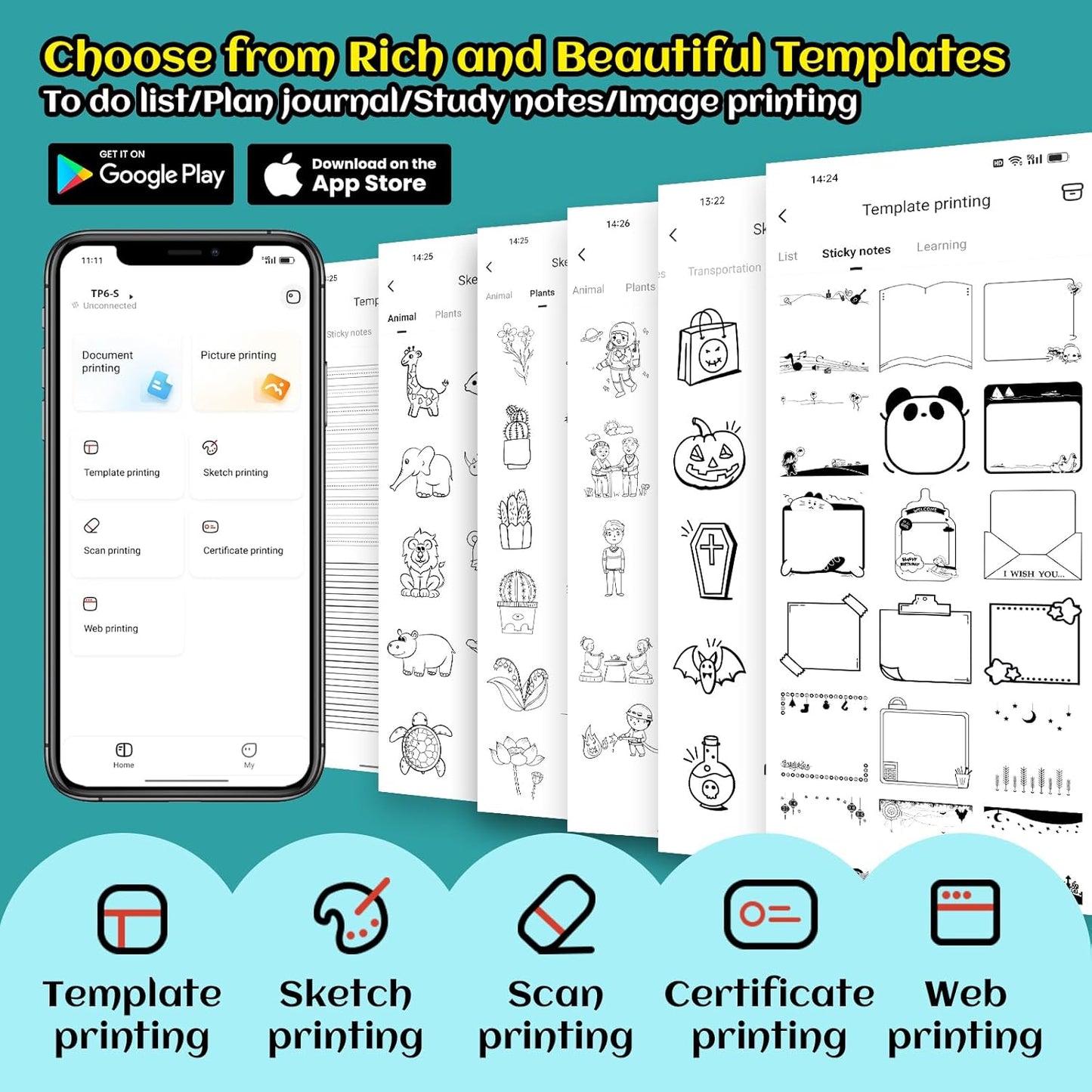 Vretti Mini impresora térmica portátil de bolsillo.