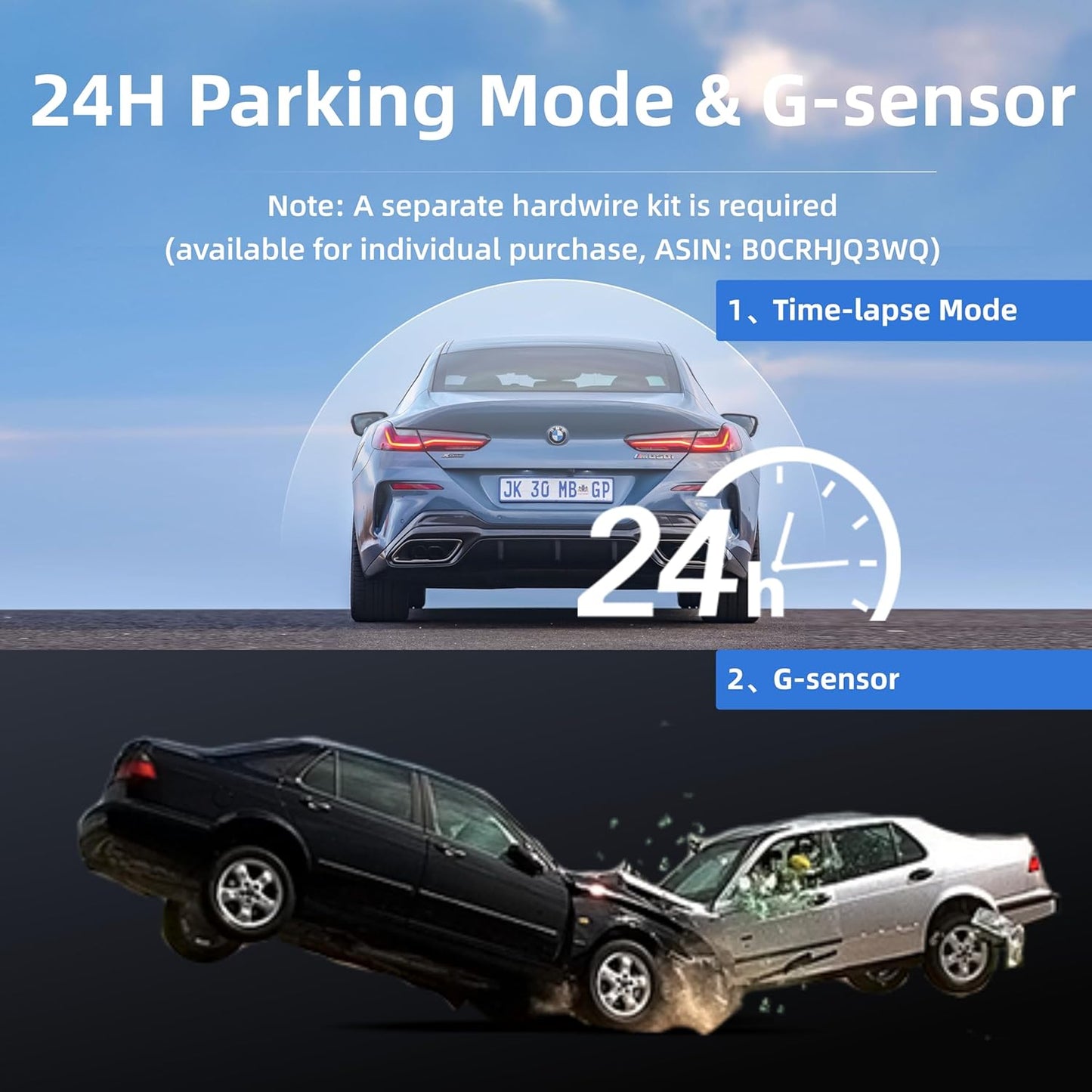 Miofive, Cámara de coche 4K, grabación en bucle, HDR.