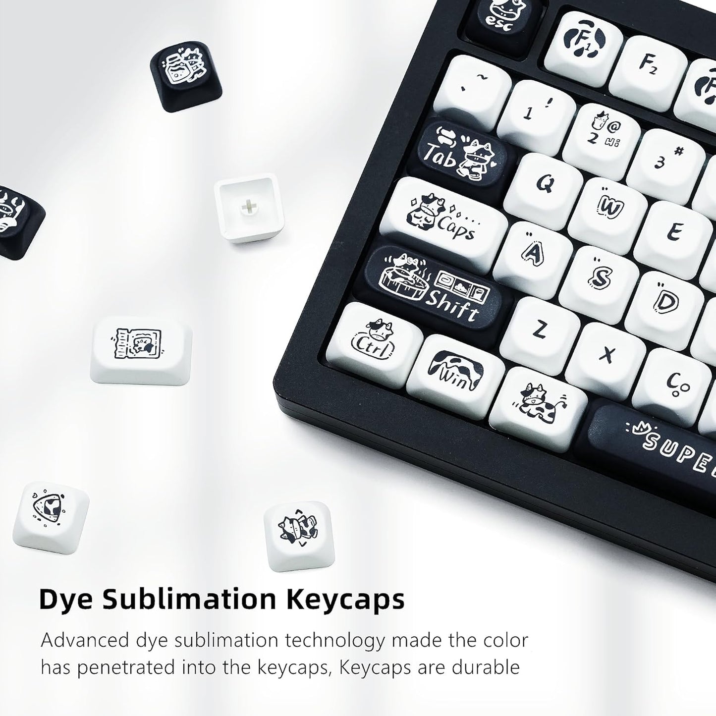 Teclas MOA con sublimación de tinta, PBT 75%, teclado mecánico.