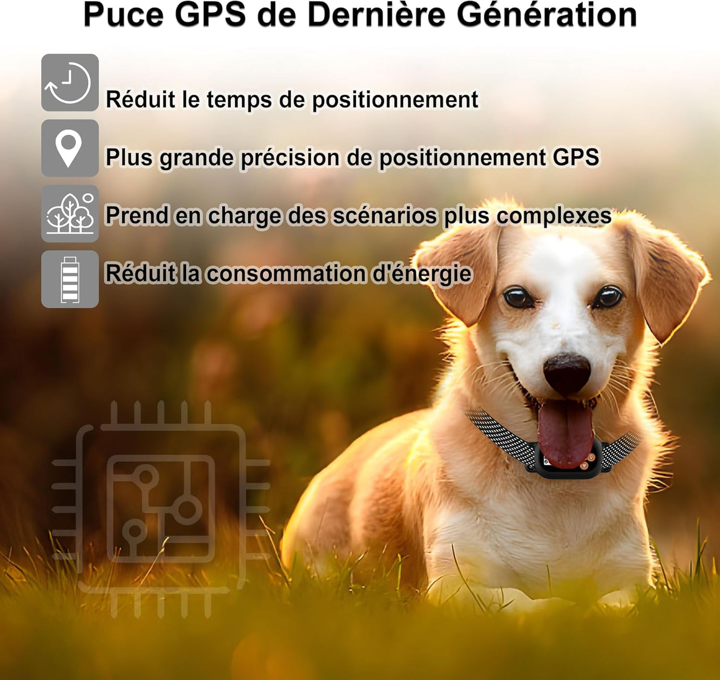 Collar inalámbrico con GPS para perros, valla antiescape con 3 modos.