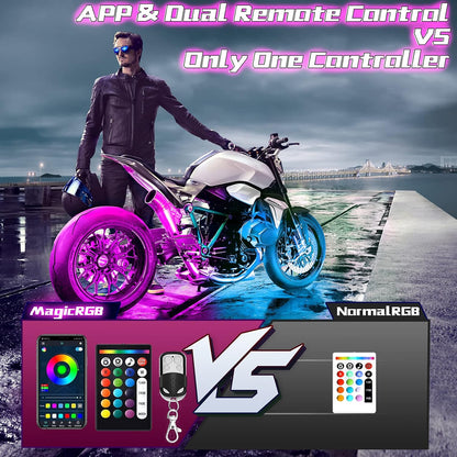 Kit de 12 luces LED para motocicleta, impermeables con control.