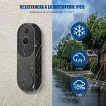 Timbre con Cámara, Inalámbrico con WiFi, Impermeable IPX65.