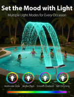 Fuente solar para piscina Kompoll, con luces de 10 colores (USADO)