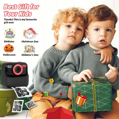 Cámara de fotos instantánea para niños color negro