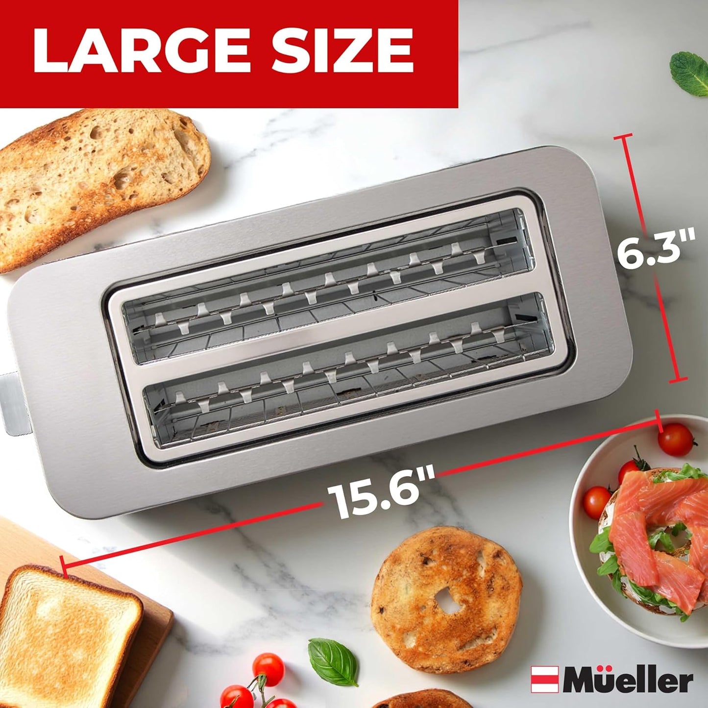 UltraToast - tostador completa de acero inoxidable. Mueller
