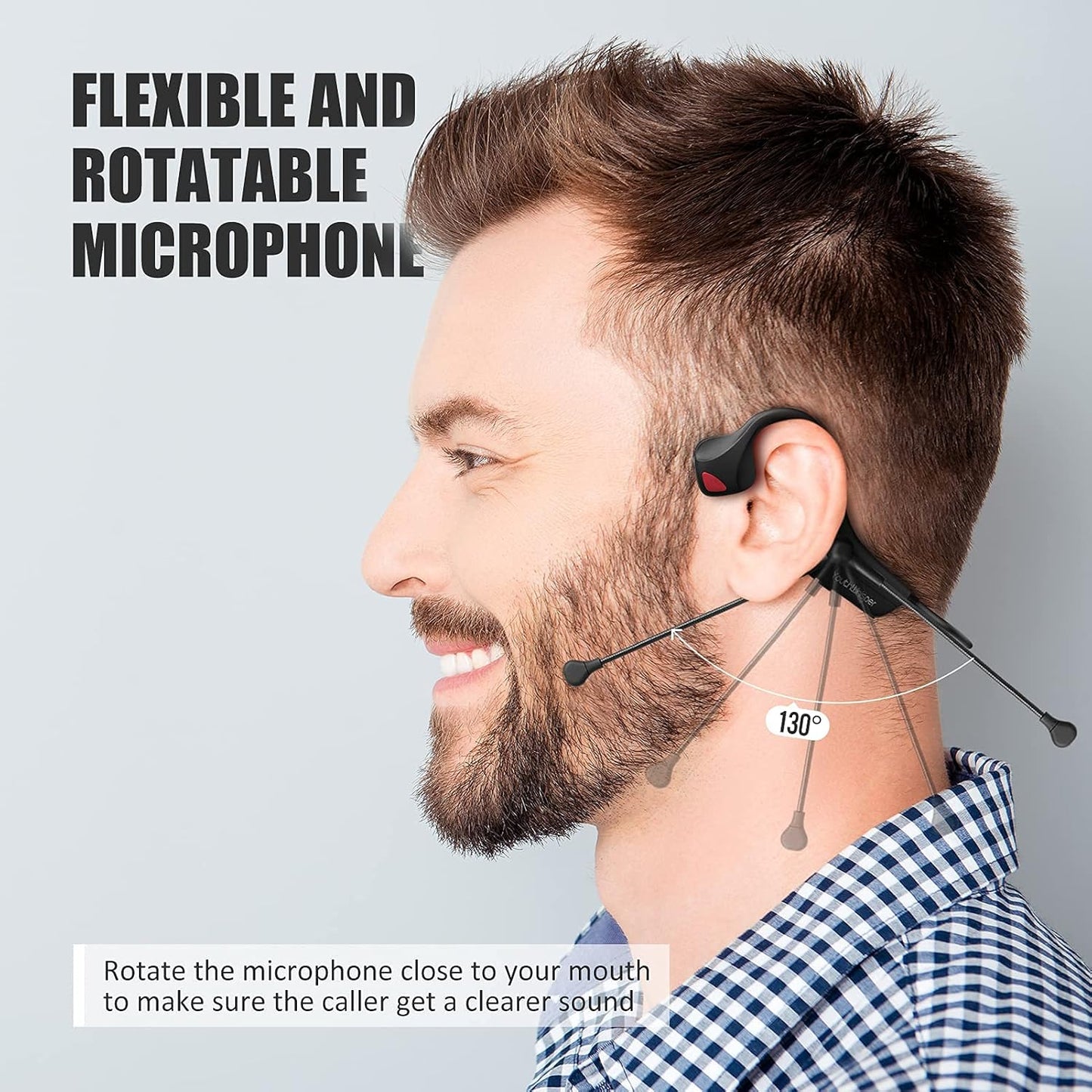 Auriculares de conducción ósea Bluetooth con micrófono