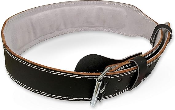 Cinturón de levantamiento de pesas, Cuero, forro gamuza.