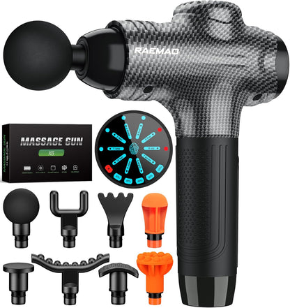 Pistola de masaje RAEMAO, masajeador muscular eléctrico de mano de tejido profundo