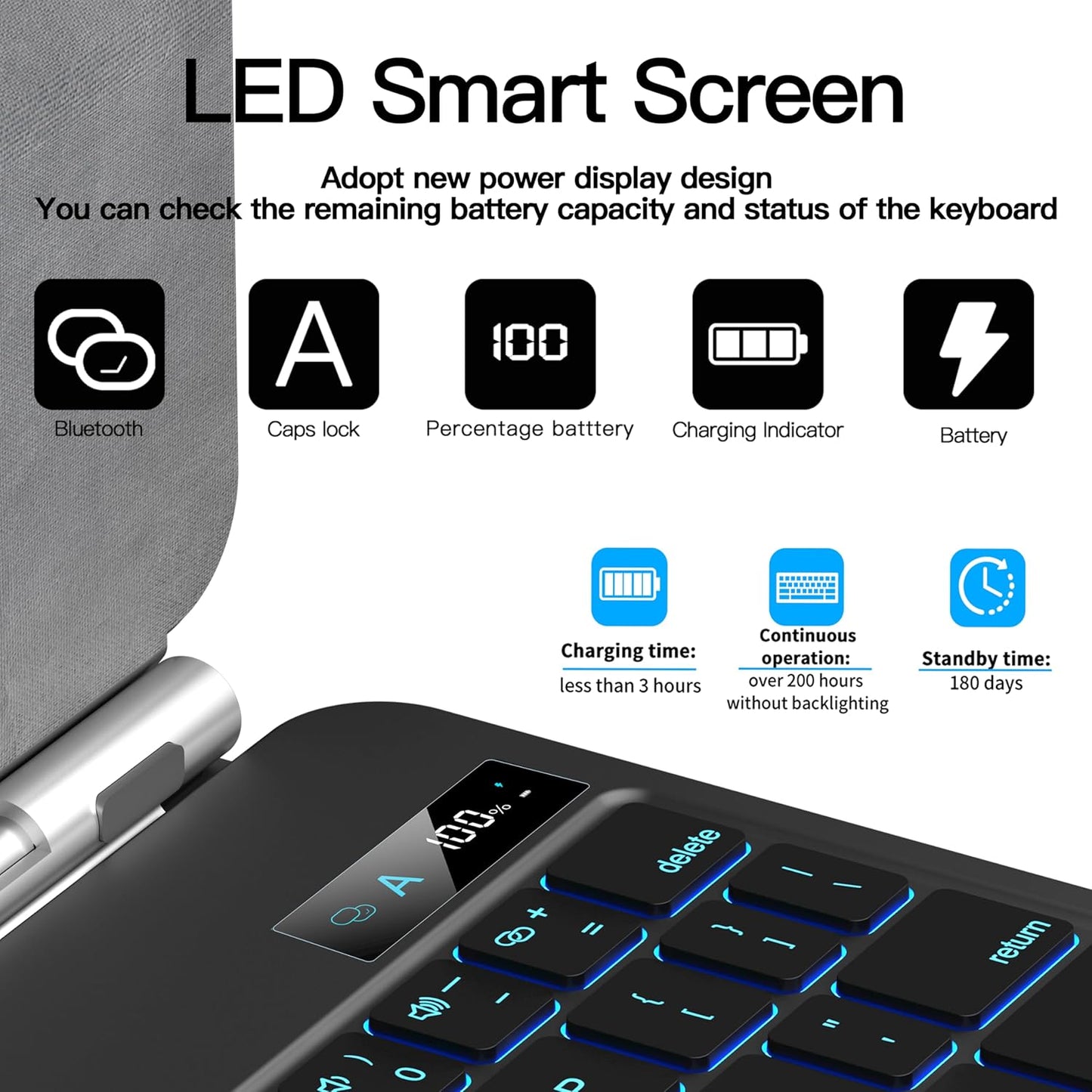 Funda de teclado para iPad Pro de 11" retroiluminación magnético