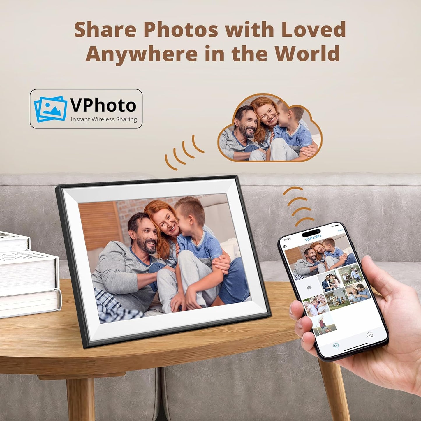 Dragon Touch - Marco de Fotos Digital WiFi de 10 Pulgadas.