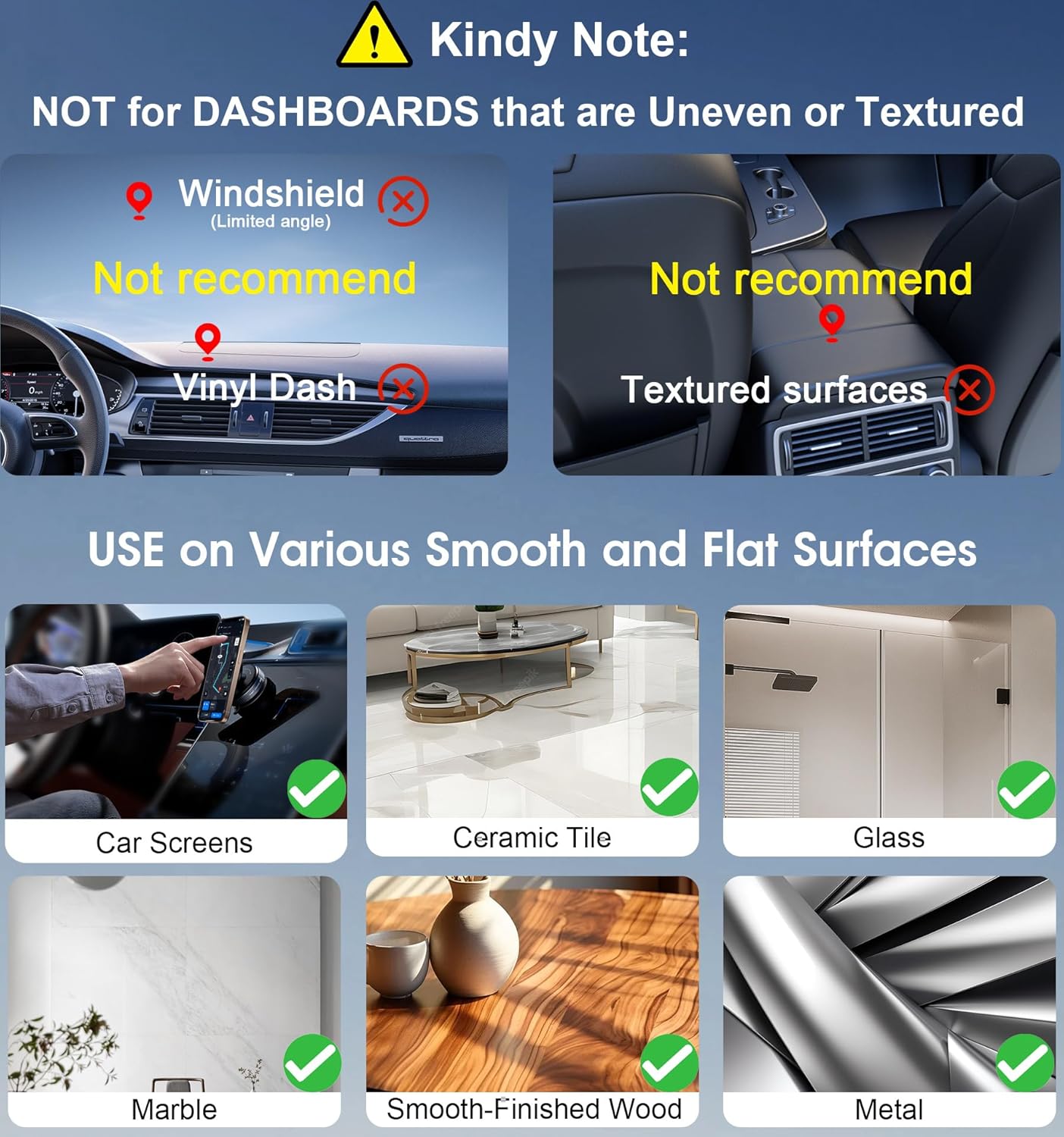 Soporte magnético para teléfono, Absorción al Vacío, (USADO).