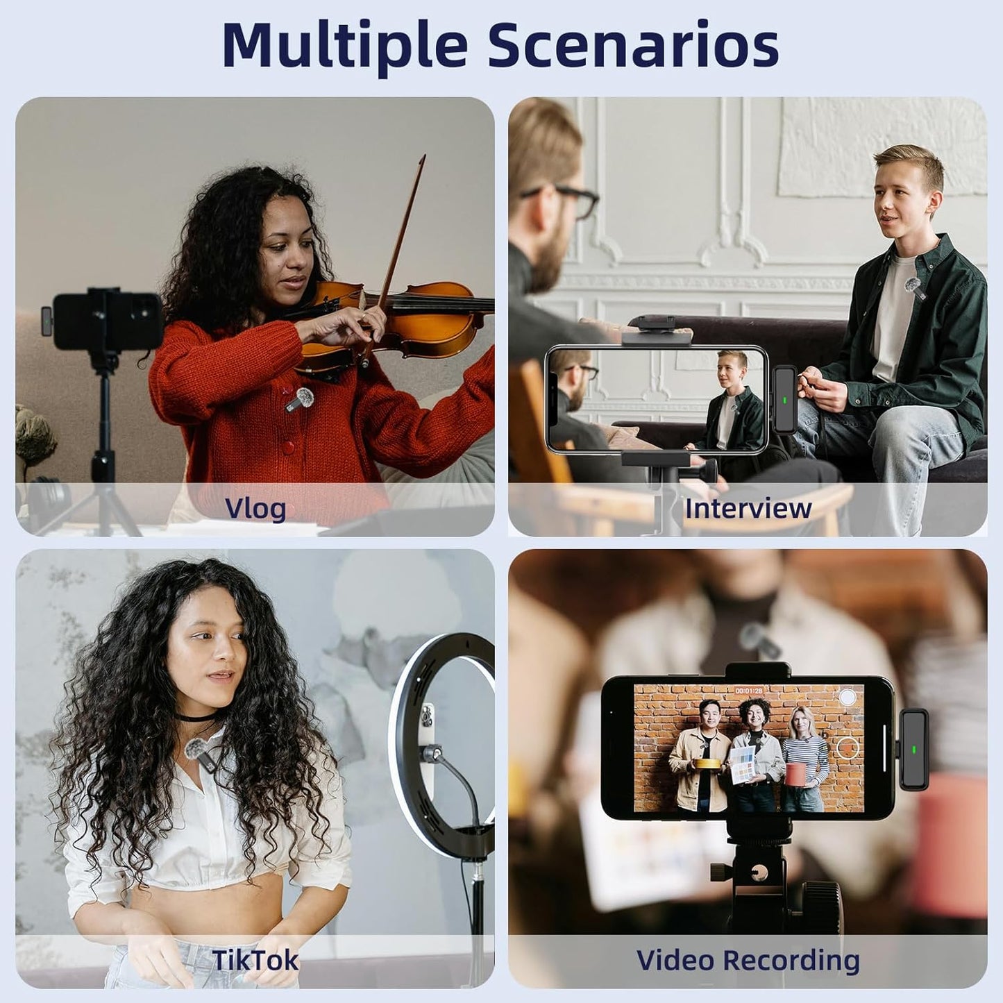 NPTCL - Micrófono inalámbrico para iPhone Android.