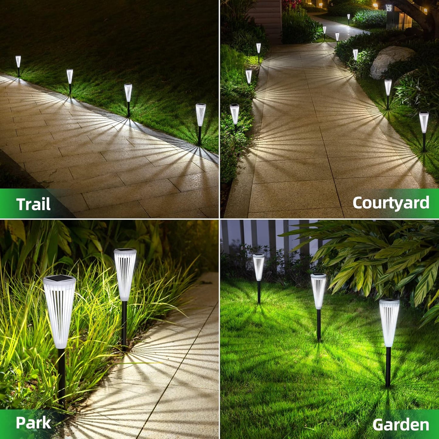 Paquete de 8 luces solares para exteriores, Domidar, para jardín.
