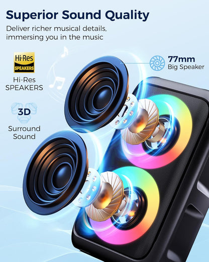 Karaoke Altavoz Bluetooth con 2 micrófonos T-08