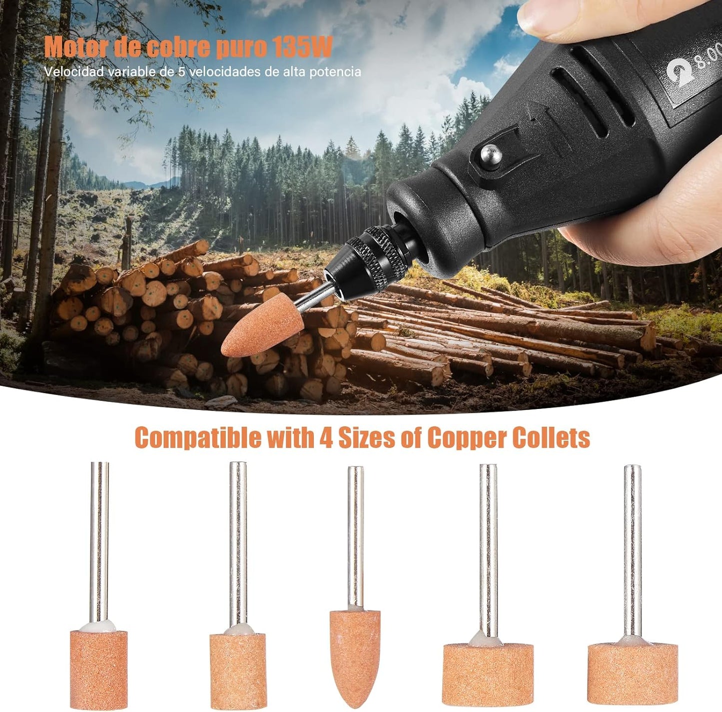 Mini taladrado, para corte, lijado, pulido y grabado, DIY.