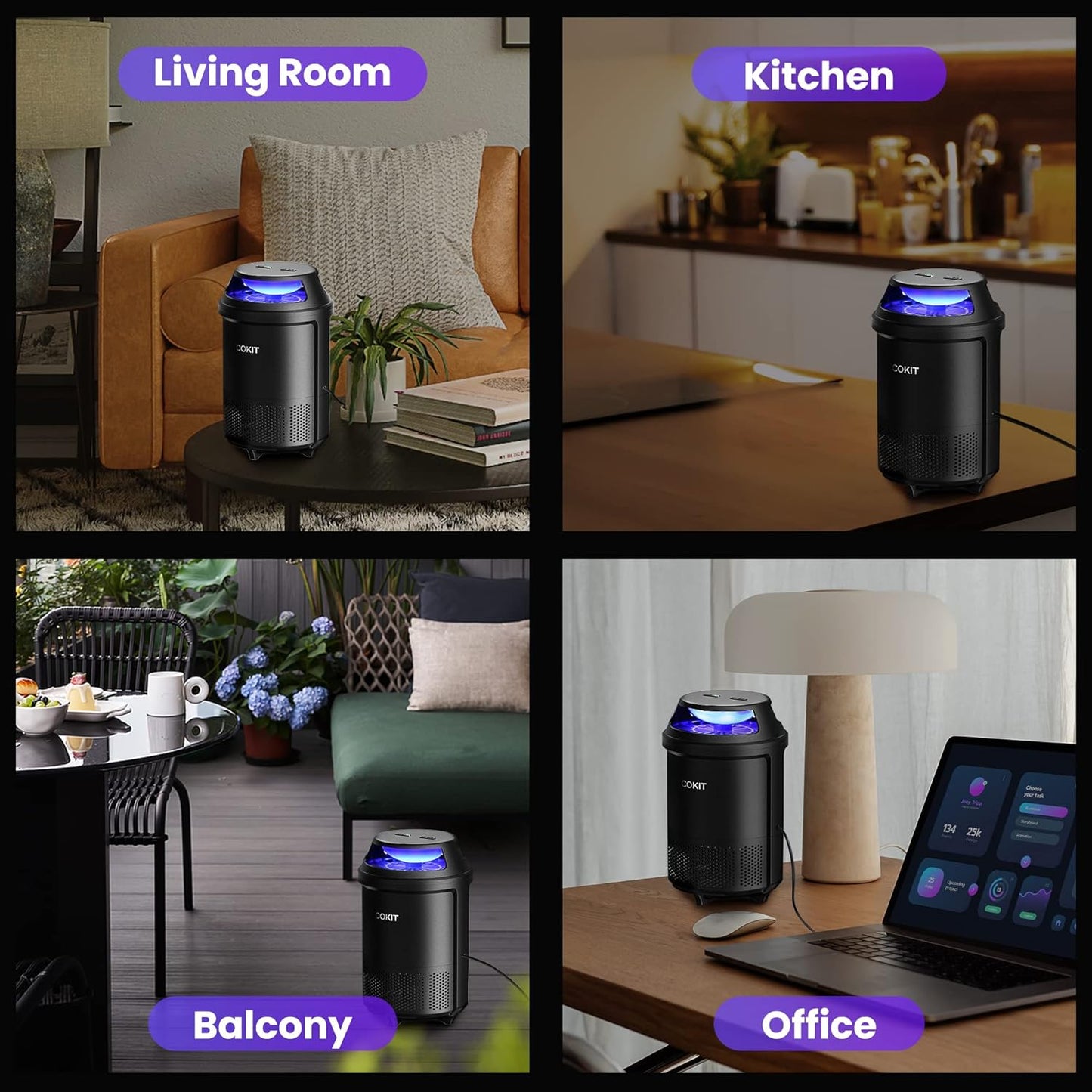 Trampa para interiores, mosquitos e insectos pequeños, 2 pack.