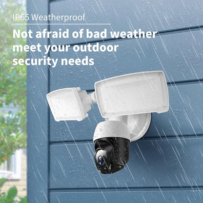 Cámara de seguridad con reflector PTZ de 360°, HD 1080P, Sirena.