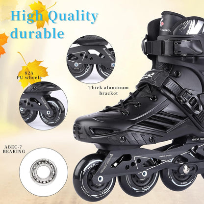 Patines en línea de alto rendimiento con forro lavable 8-8.5 E.U