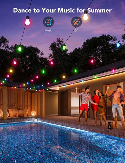 Guirnalda de luces inteligentes para exteriores Govee H7015, 48FT.