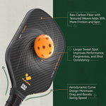 Pala de Padel Jojolemon, fibra de carbono, núcleo de polímero Shark Power.