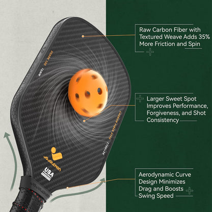 Pala de Padel Jojolemon, fibra de carbono, núcleo de polímero Shark Power.