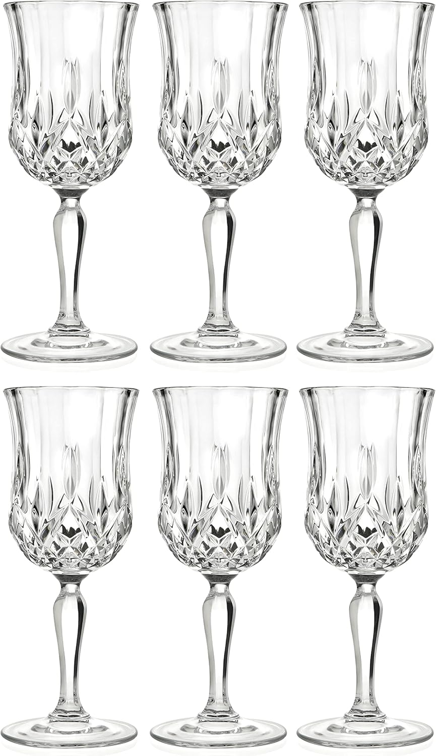 Juego de 12 copas de cristal cortado, para vino de 7.75 oz.(DETALLE)