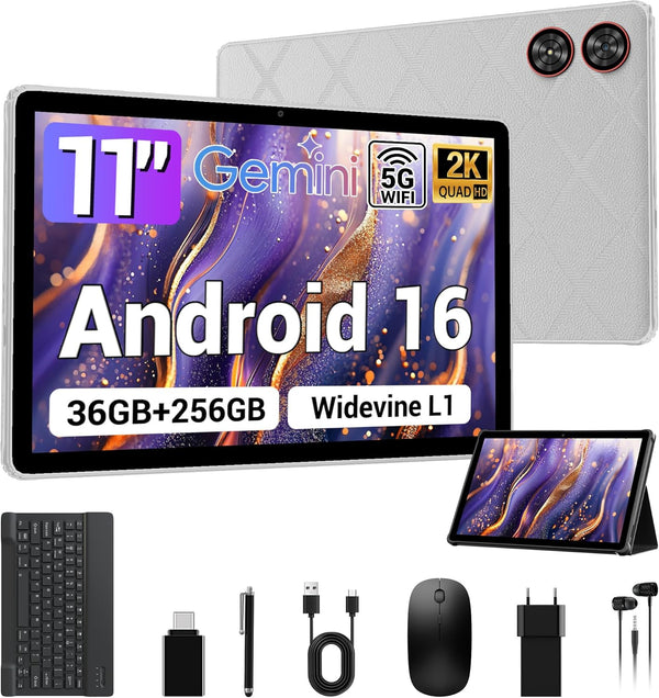 Tablet Android 16, Con accesorios, 11" 2026, Procesador T606 (DETALLE)