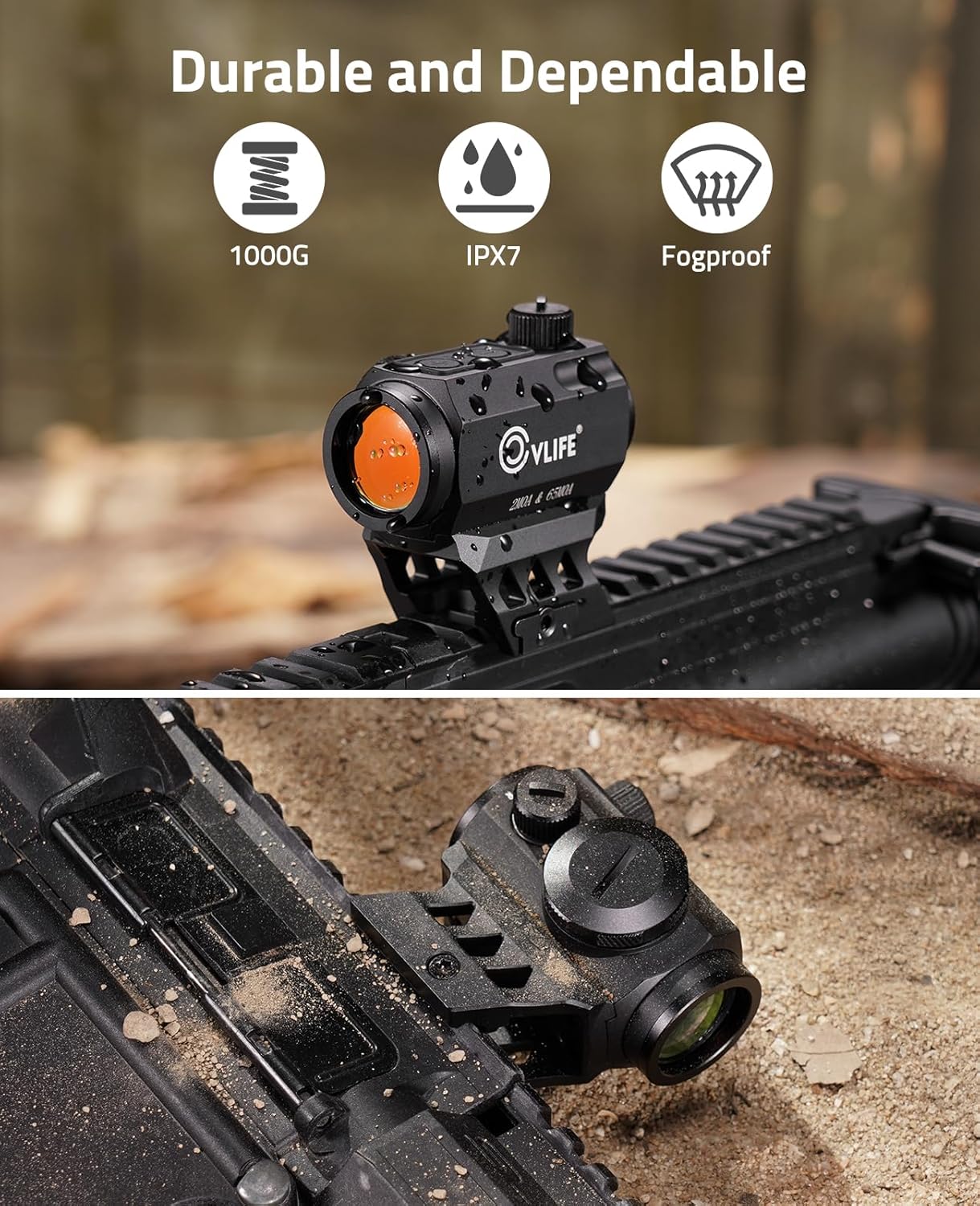 Visor deportivo de punto rojo,  retículas múltiples, CvLIFE.