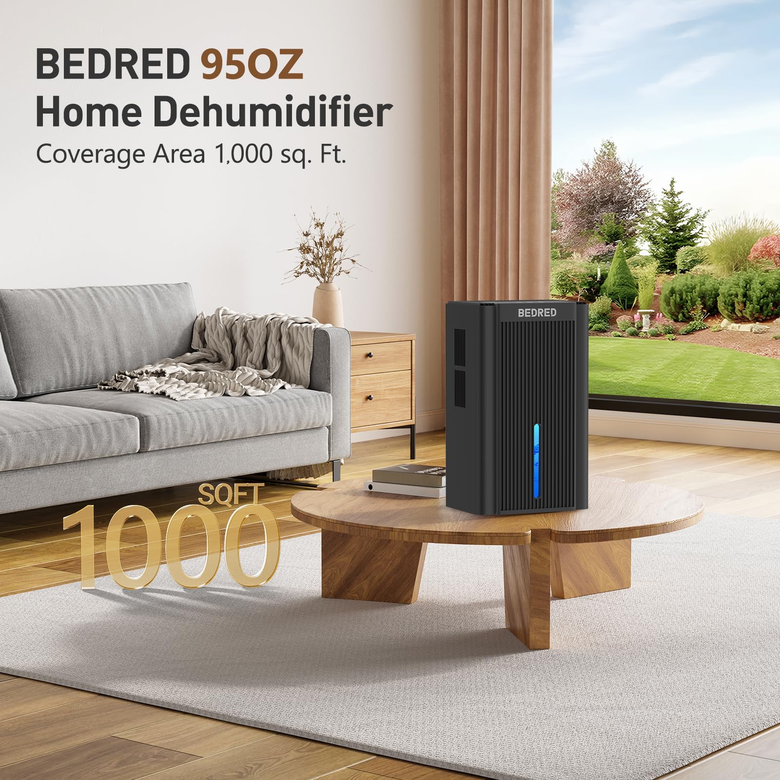 Deshumidificador portátil con luz ambiental de colores para dormitorio o sótano — vista 3