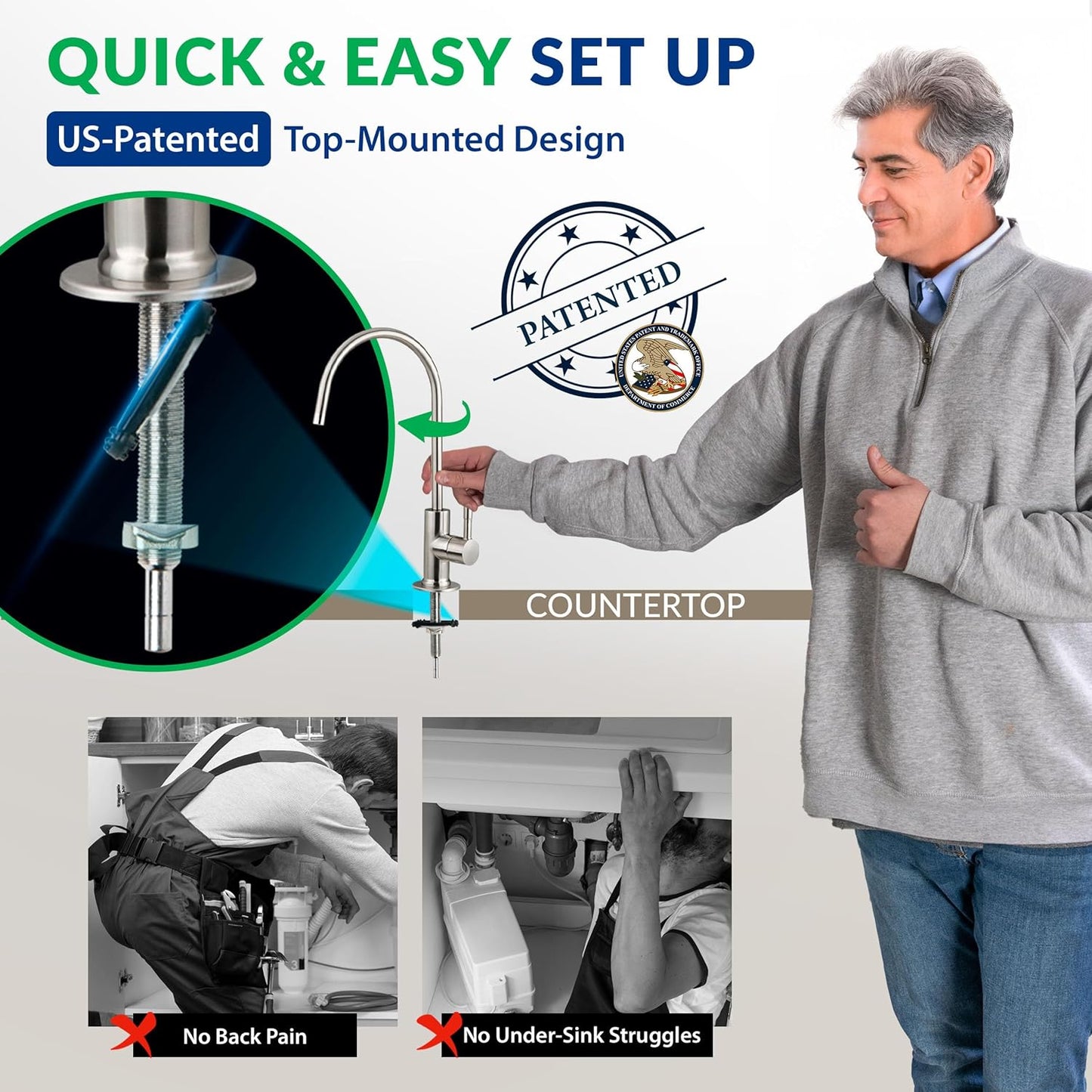 Sistema de ultrafiltración de agua, 4 Etapas, con Grifo Cromado.(USADO).